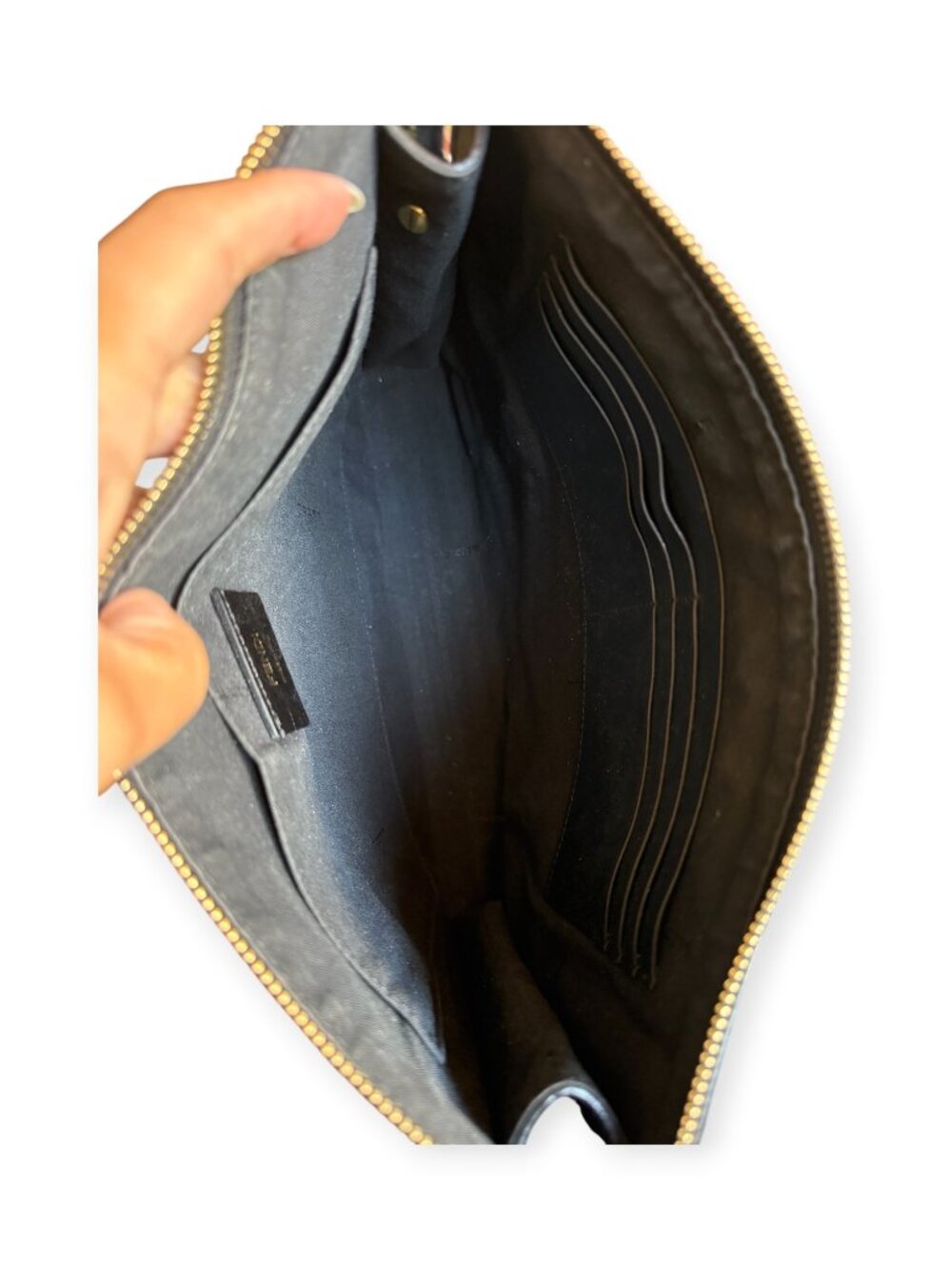 Fendi Bag Bugs Monster Eyes Vitello Leather Clutch | Black - Picture 4 of 7
